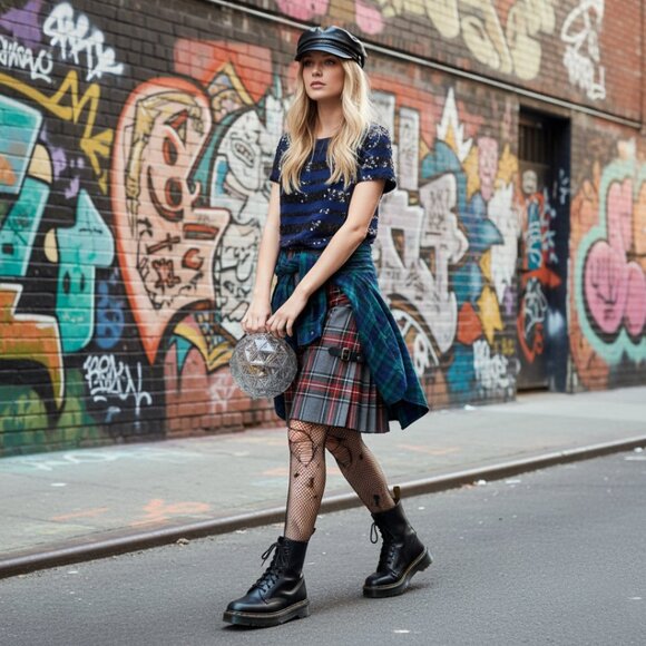 Joe Navy Blue Sequin Stripe Stretch Cotton T-Shirt | Boat Neck - Picture 9 of 16